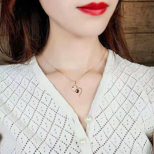 Herzkette mit Projektion - Ich liebe dich auf 100 Sprachen