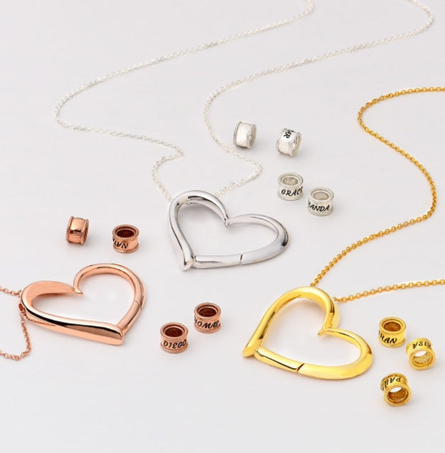 Herz Gravur Anhänger mit personalisierten Namensringen