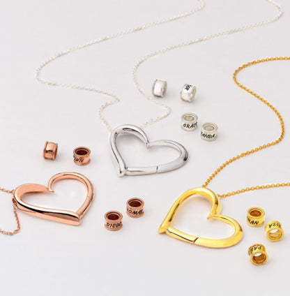 Herz Gravur Anhänger mit personalisierten Namensringen