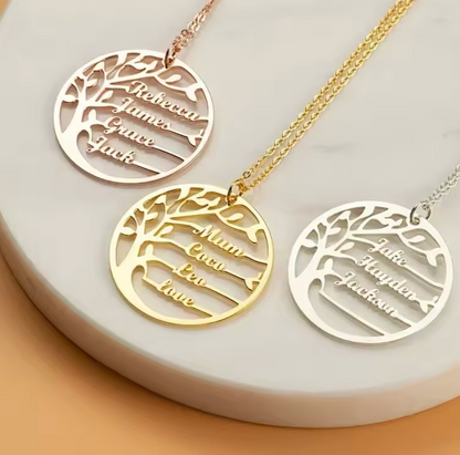 Personalisierte Namensbaum-Halskette