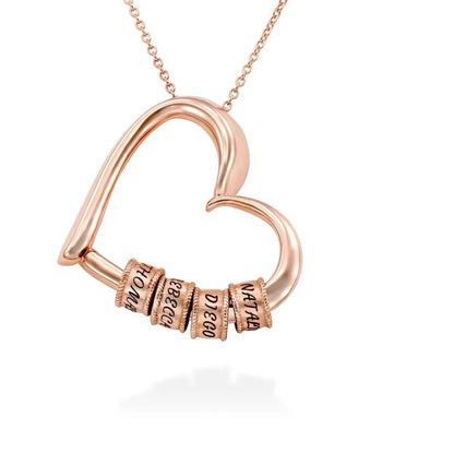 Herz Gravur Anhänger mit personalisierten Namensringen