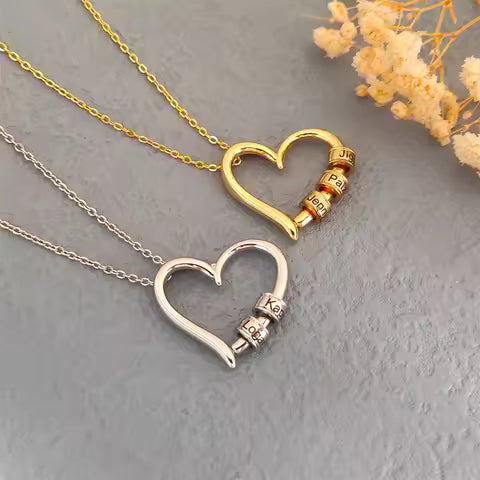 Herz Gravur Anhänger mit personalisierten Namensringen